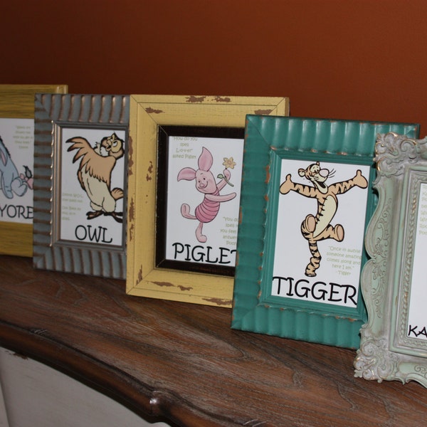 Winnie the Pooh Table Character Cards (Pooh, Tigger, Piglet, Eeyore, Owl, Rabbit, Kanga, Roo, Christopher Robin, Gopher, Lumpy)