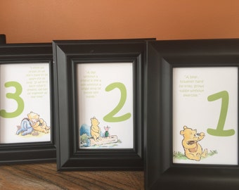 Classic Winnie the Pooh and Friends Table Number Cards (Winnie the Pooh, Piglet, Eeyore, Tigger)