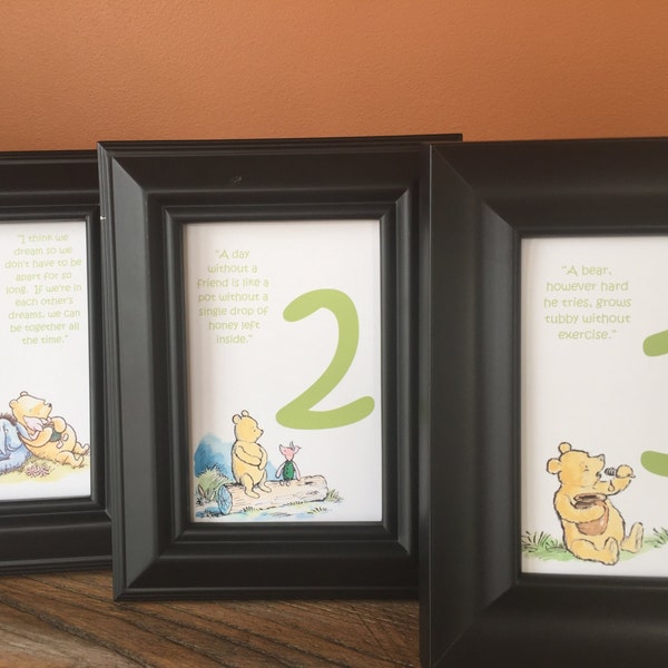 Classic Winnie the Pooh and Friends Table Number Cards (Winnie the Pooh, Piglet, Eeyore, Tigger)