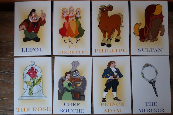 Beauty and the Beast Table Character Cards **princess Belle, Beast