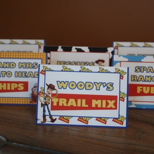 Toy Story Themed - Food Tent Cards - Customizable - Disney - Woody, Jessie, Buzz, Forky- Sold in Lots of 6