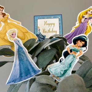 Disney Princess Theme - Centerpiece Skewers - Birthday Centerpieces - Cinderella, Belle, Aurora, Ariel, Tiana, Elsa, Jasmine, Rapunzel, etc. image 4