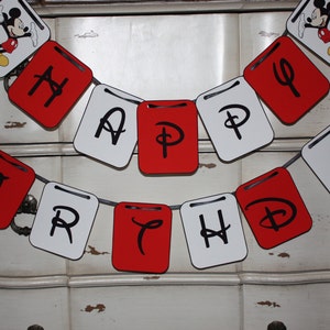 Mickey Mouse Themed Banner - Happy Birthday Banner - Customizeable