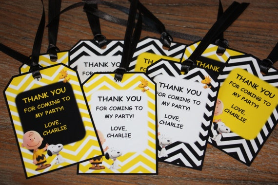 Peanuts Themed Party CUSTOMIZABLE Favor Tags Gift Tags Thank You