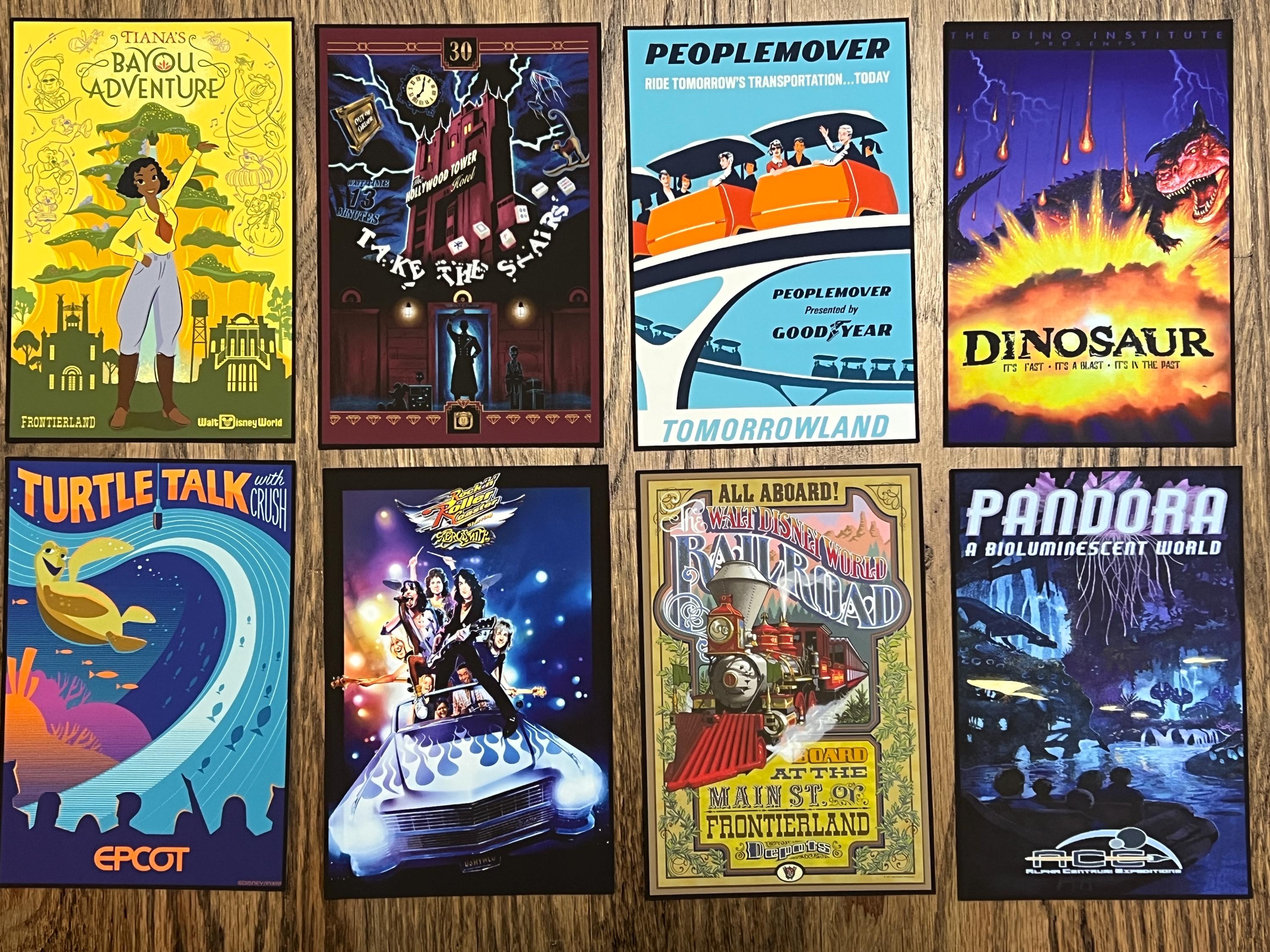 Walt Disney World 4X6 SIZE Ride Posters Cards - Disney World Rides