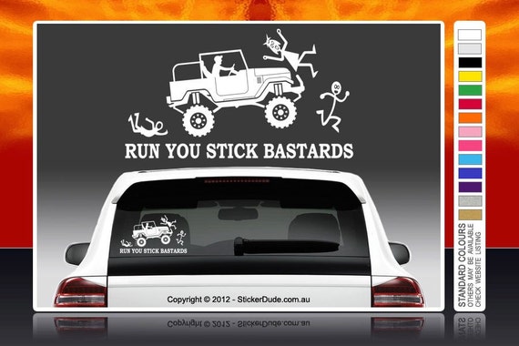Funny Stickman Family Decal Sticker Bumper Window Truck Run You Stick Bastards