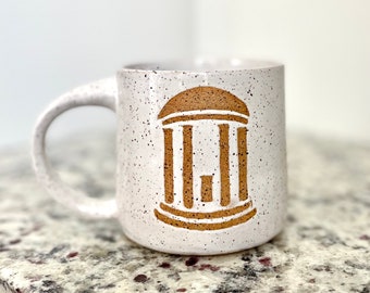 Handmade UNC Carolina Tarheels pottery coffee mug