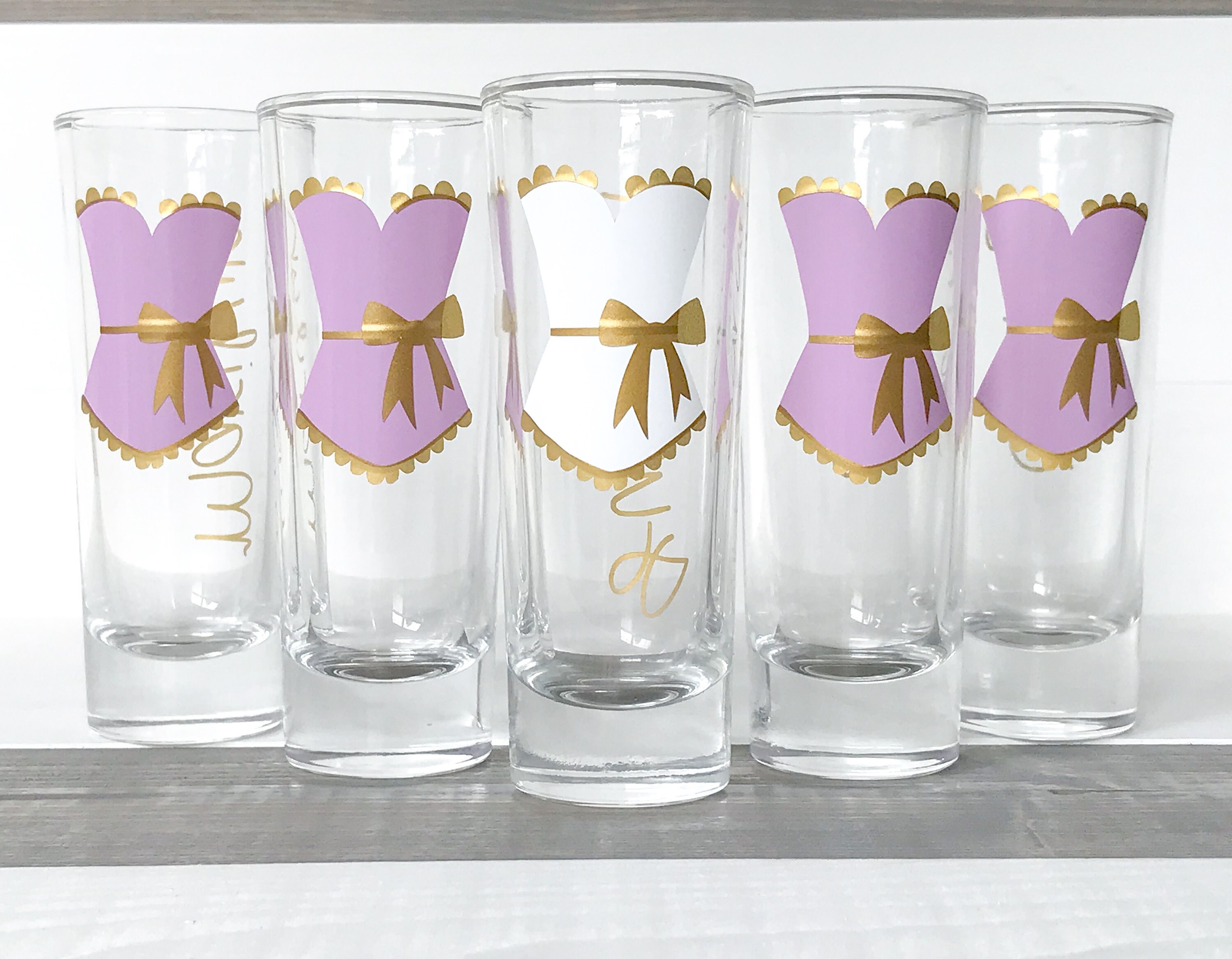 Personalized Shot Glasses Bachelorette Shot Glasses Bustier Etsy