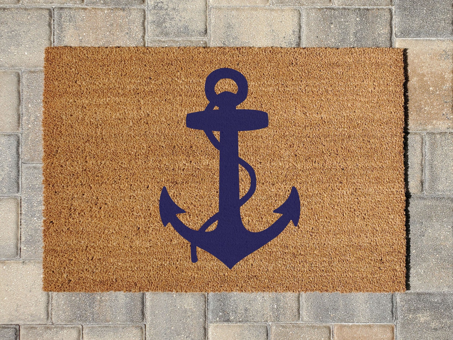 Nautical Anchor Door Mat size options large doormat Etsy