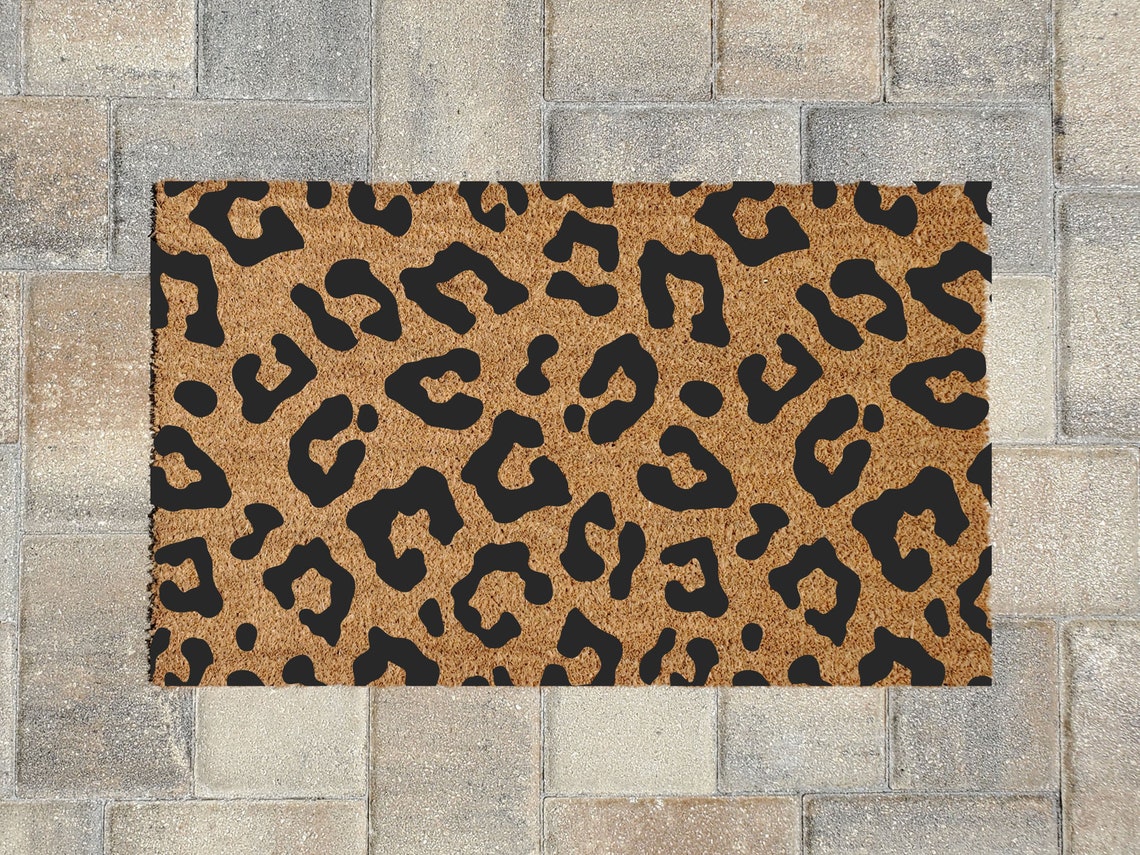 Leopard Print Coir Doormat patterned doormat tiger king Etsy