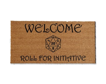 Roll for Initiative Doormat, Dungeons and Dragons Doormat, Welcome Mat, Gamer Gift, Large Doormat, Multiple Sizes