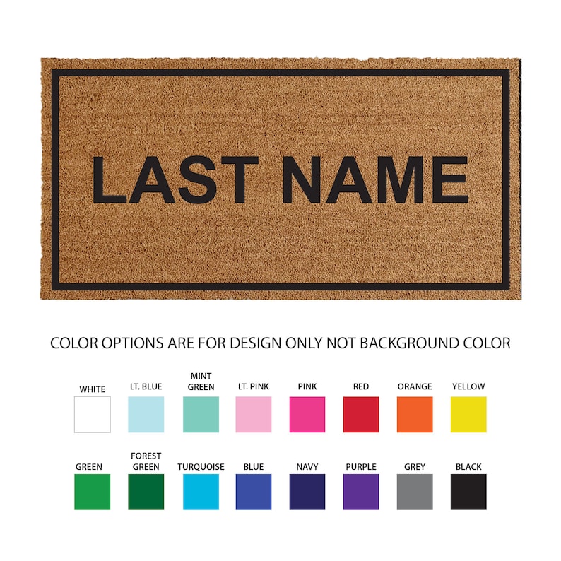 48x96 inch custom coir doormat, 1/2 inch thick and comes in multiple sizes and color options. This Custom welcome doormat traps dirt and stops it from entering your home, keeping your floors cleaner, longer.