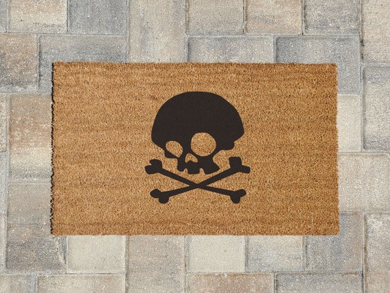 Skull Doormat Welcome Mat Pirate Doormat Halloween Doormat Etsy