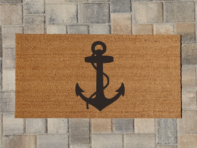 Nautical Anchor Door Mat size options large doormat Etsy