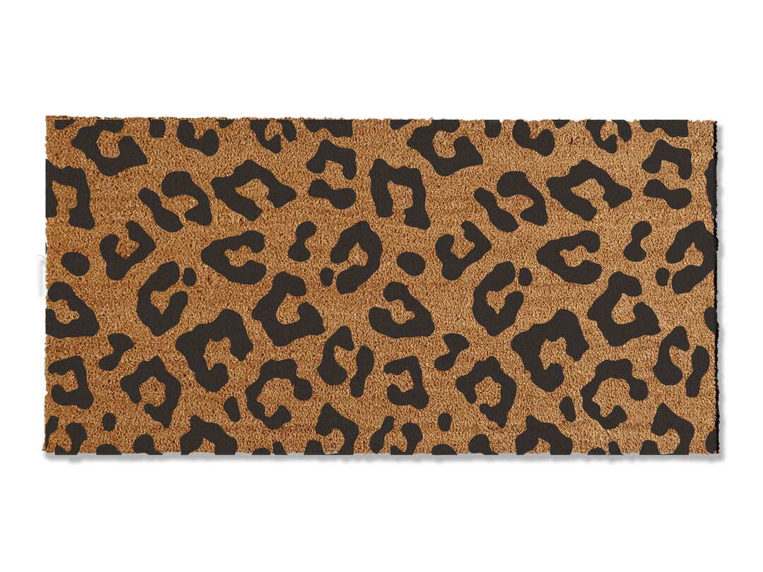 Leopard Print Coir Doormat Patterned Doormat Animal Print Etsy
