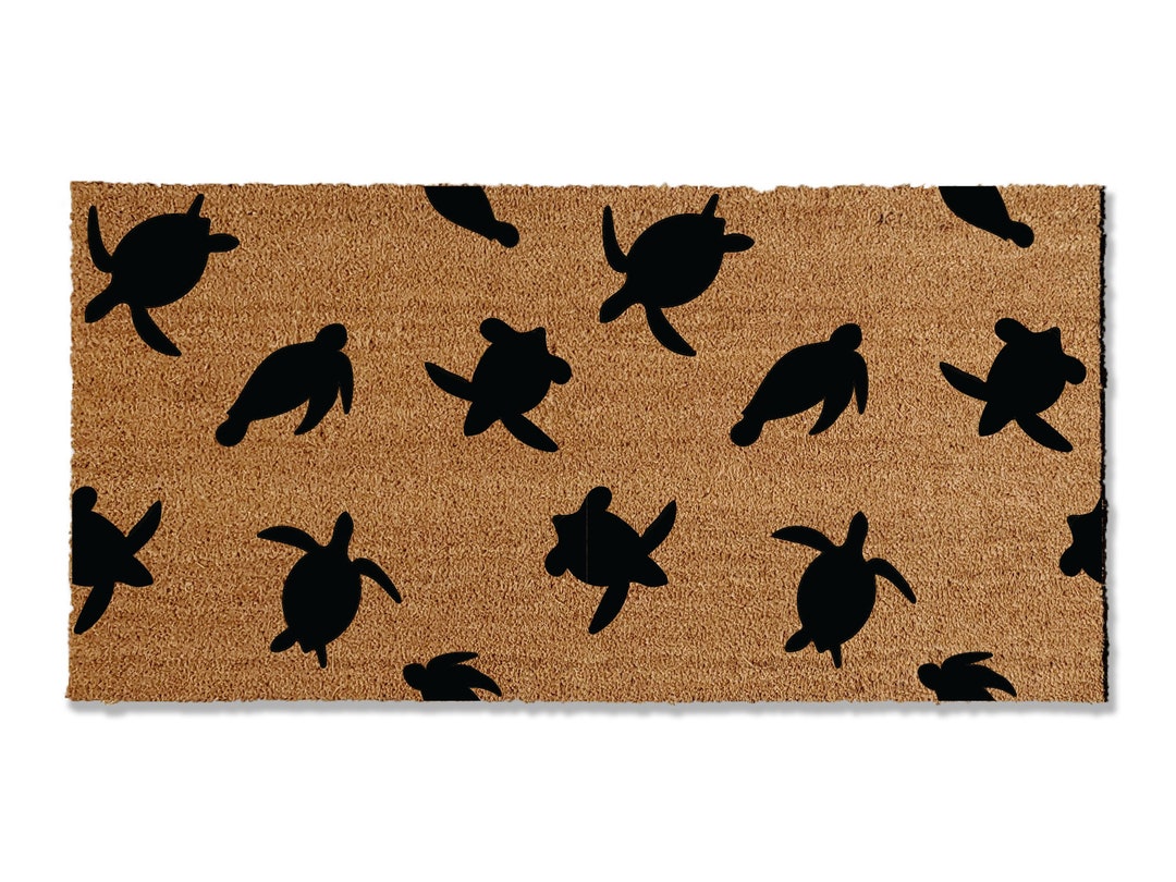 Sea Turtle Coir Doormat, Mat, Beach House Decor, Beach Doormat