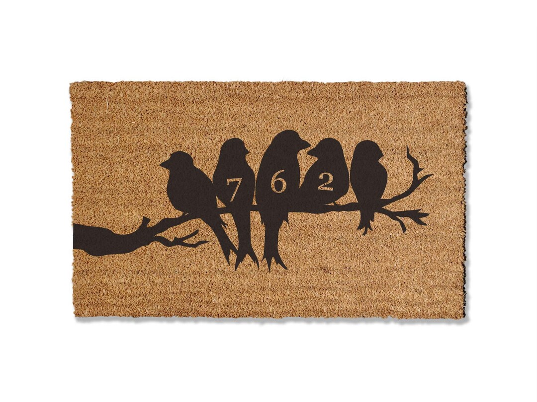 Custom Bird Doormat With House Numbers House Numbers Doormat Etsy