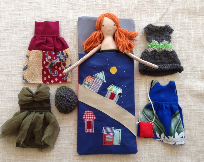 Soft Doll in Sleeping Bag Handmade Cloth Doll Doll Set Play Etsy