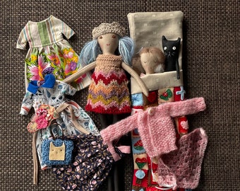 Mommy and daughter dolls, cloth doll,doll with clothes  doll set,  rag doll, dress up doll, doll with clothes