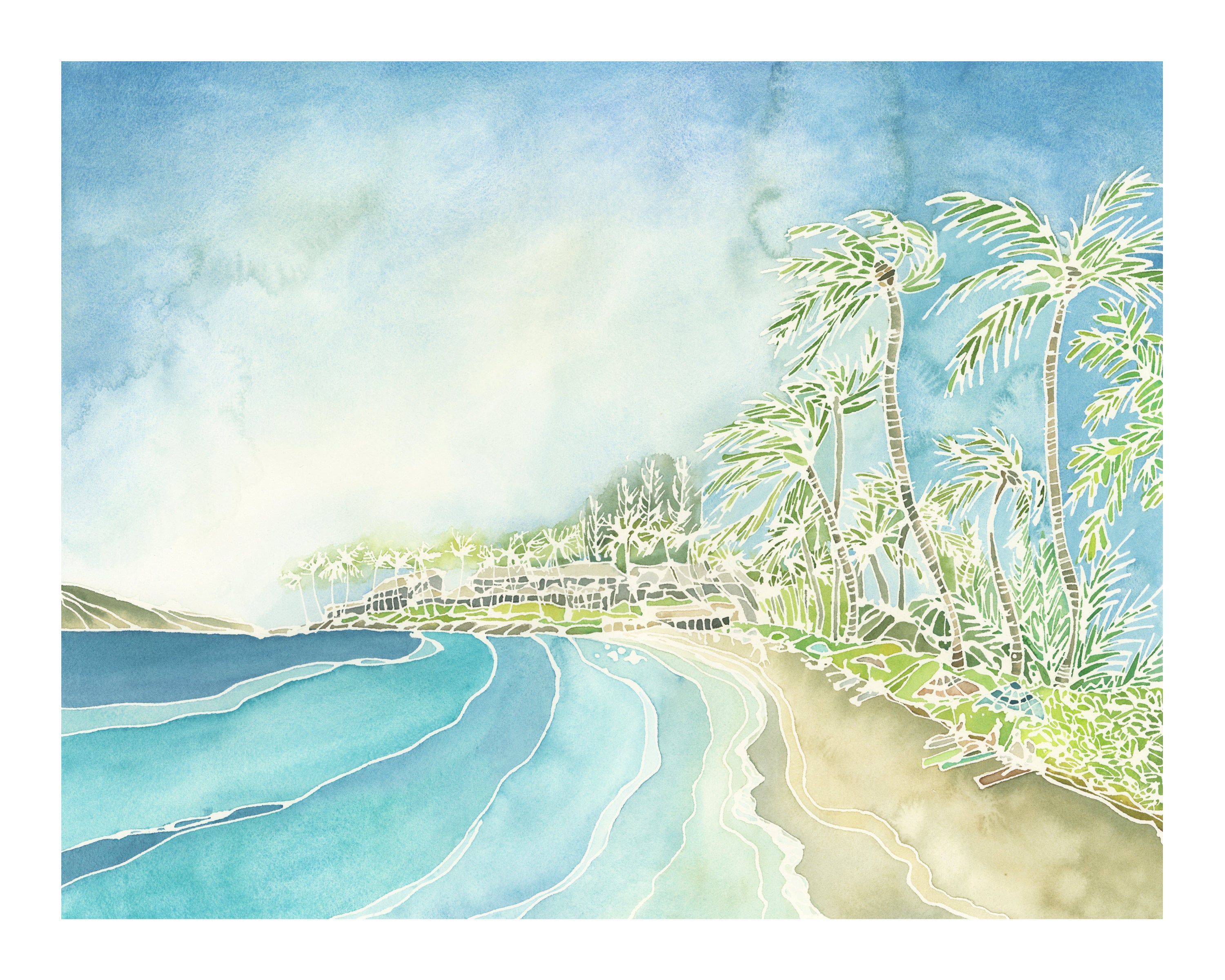 Napili Bay Maui Hawaii Watercolor Fine Art Print | Etsy