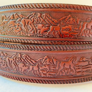 Personalized  Leather Belt / Dark Horse/ Free Name / Free Shipping