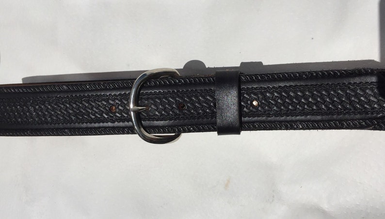 Black Basketweave Belt / Personalized Free / Free Shipping image 2