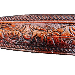 Personalized Leather Belt / Deer / Wildlife / Free Name / Free Shipping image 4