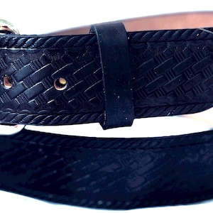 Black Basketweave Belt / Personalized Free / Free Shipping