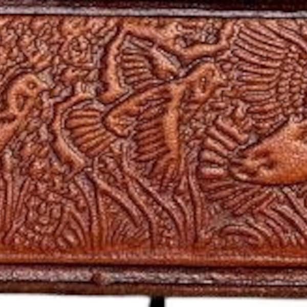 Personalized Leather Belt / Bird dog hunting / Free Name / Free Shipping