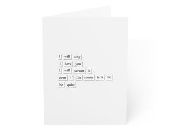Cantaré "Te amo" / Tarjeta romántica de aniversario de amor, San Valentín o cumpleaños