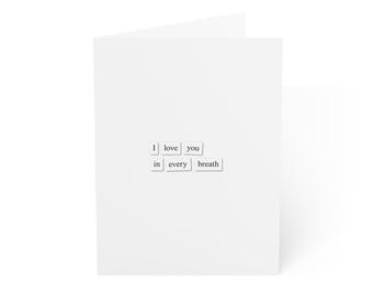 Te amo en cada aliento / Tarjeta de aniversario de amor, tarjeta romántica de San Valentín o cumpleaños