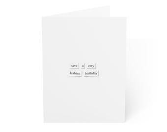 ¡Que tengas un cumpleaños muy lésbico! / Tarjeta de cumpleaños minimalista y divertida