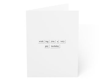Te deseo un muy feliz cumpleaños gay / Tarjeta de cumpleaños minimalista y divertida