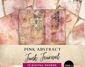Junk Journal French Pink Digitals, Antique Accents, Printable Scrapbooking, Shabby Chic Download, Vintage Ephemera, Elegant Renaissance Pink