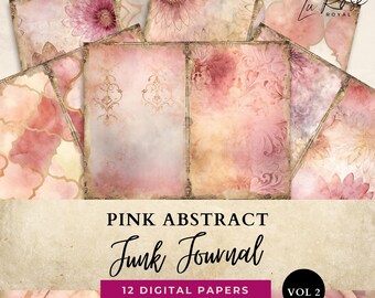 Junk Journal French Pink Digitals, Antique Accents, Printable Scrapbooking, Shabby Chic Download, Vintage Ephemera, Elegant Renaissance Pink