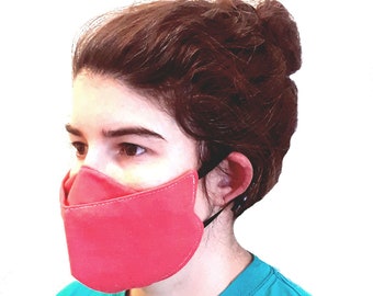 Cotton HYBRID FITTED Adult and Kids Mask with Adjustable Ear Loops, Reusable, Washable, 4 Sizes, Made in USA