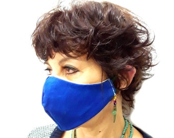 Cotton Face Mask- REUSABLE, WASHABLE, Reversible for Adults and Kids, 5 Sizes, Adjustable Ear Loops, Made in America