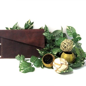 MAIA envelope tablet clutch/purse/handbag from distressed vintage leather Made in USA