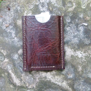 PECTO Unisex Credit Cards and Money Pocket Wallet in Distressed Vintage Leather