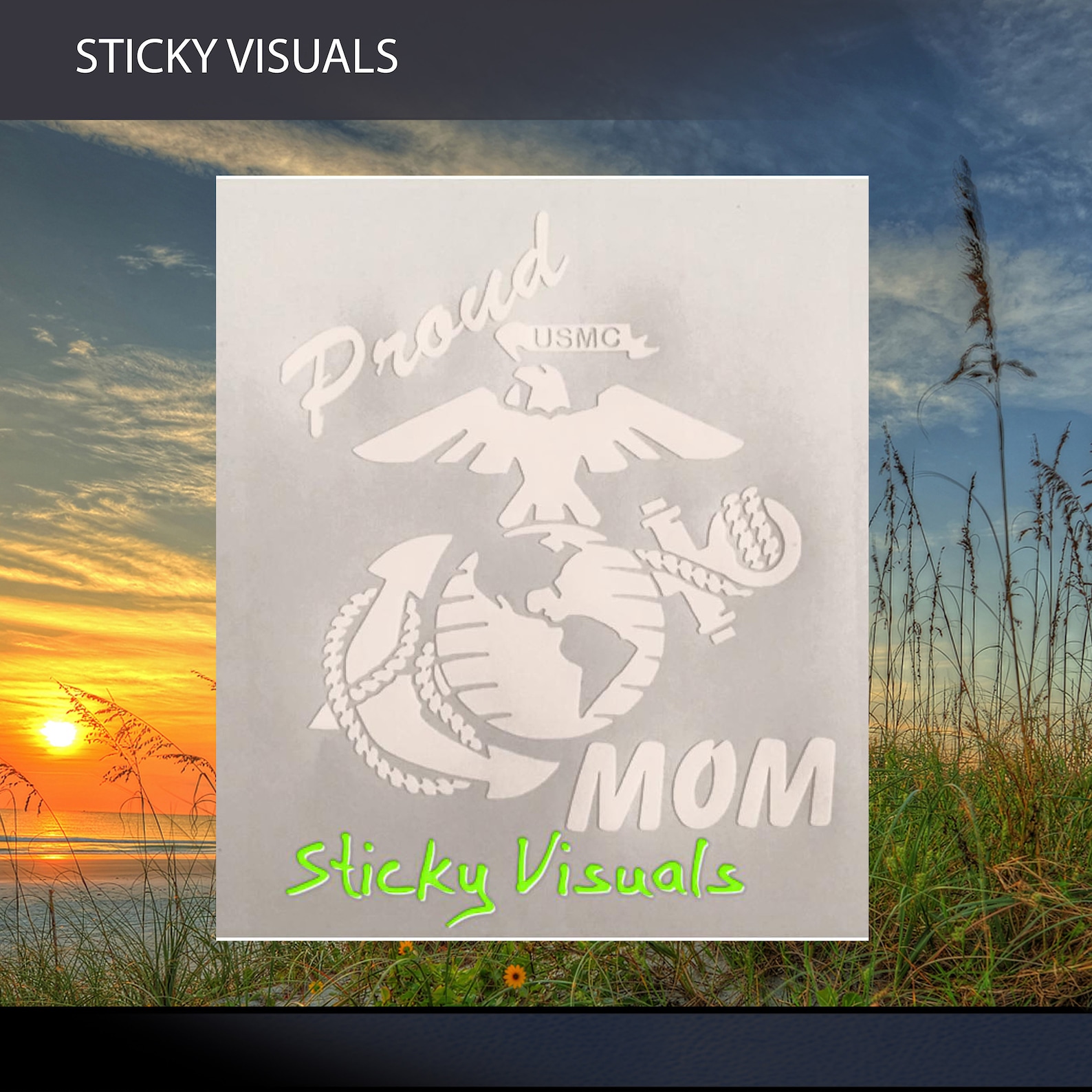 Proud MARINE Mom Dad Aunt Uncle Window Decal Sticker marine