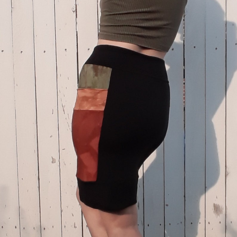 Jammin Fleece-lined Skirt in Black Green Orange Red with Pockets Bamboo Viscose Cotton