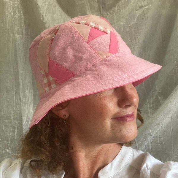 Patchwork Bucket Hat Etsy