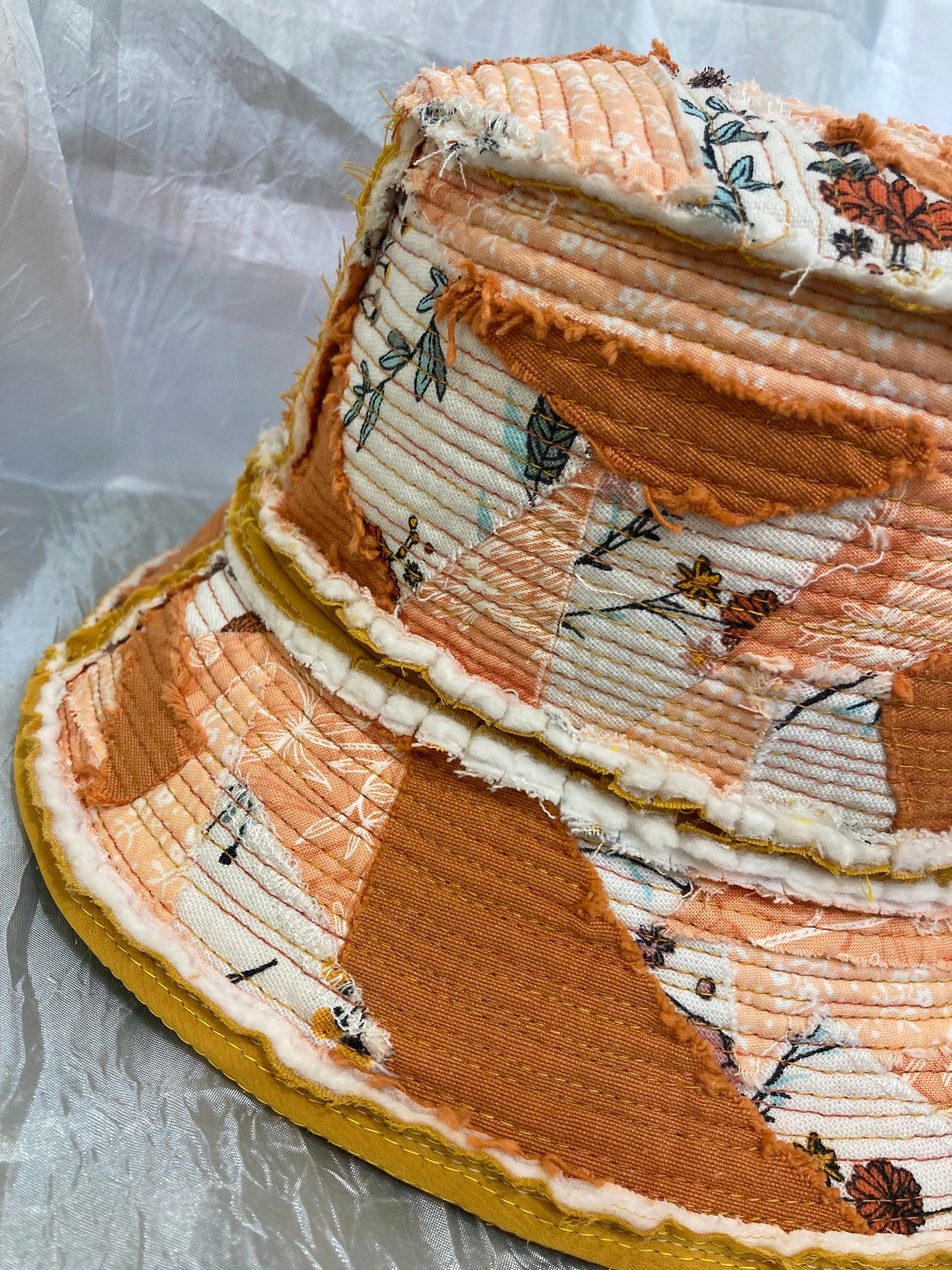 Reversible Mustard Yellow Bucket Hat Featuring Patchwork and Etsy