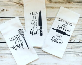 Chop it Like it's Hot - Funny Kitchen Tea Towel – Canvastry