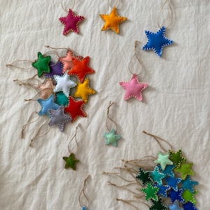 Farmhouse felt star ornaments