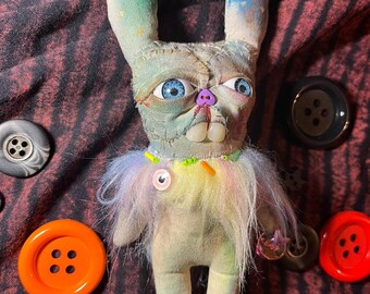 Muñeca de arte hecha a mano Crusty Bunny - cosmo