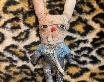 Muñeca de arte hecha a mano Crusty Bunny - Bruce