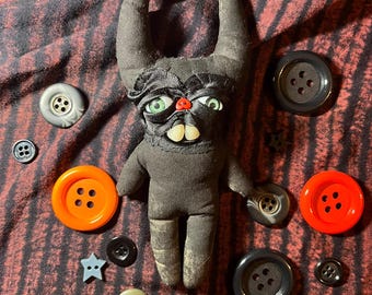 Muñeca de arte hecha a mano Crusty Imp - hollín