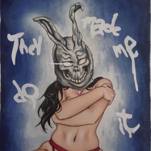 Frank The Bunny Donnie Darko Frank The Rabbit Horror Art Original Art Drawing Creepy Art