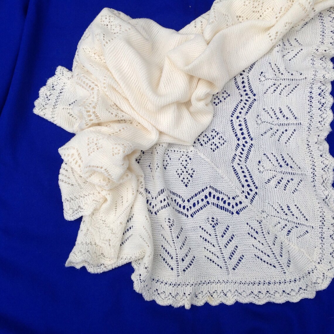 Vintage Knitting Pattern Baby Shawl. Marigold Etsy Australia